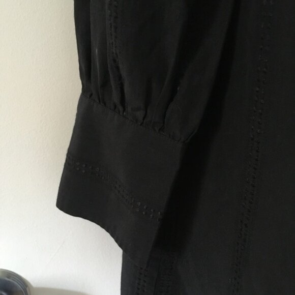 Vintage Juicy Couture Black Silk + Cotton Ruffle Collar Dress 4 - Picture 3 of 6